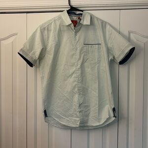 Free Planet Button Down Short Sleeve Bright Mint Men Size Medium